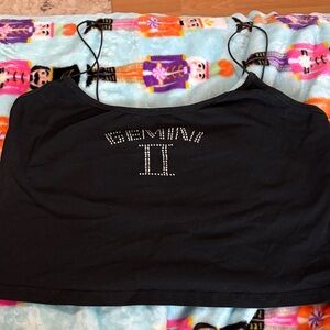 Dolls Kill Black Gemini II Crop Top